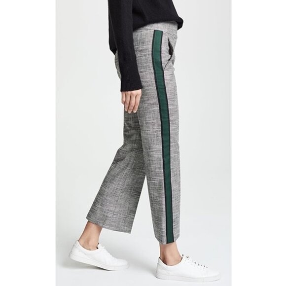 Veronica Beard Cormac High Waist Crop Flare Trouser 26" / Size 4 / Grey Plaid - Picture 3 of 12